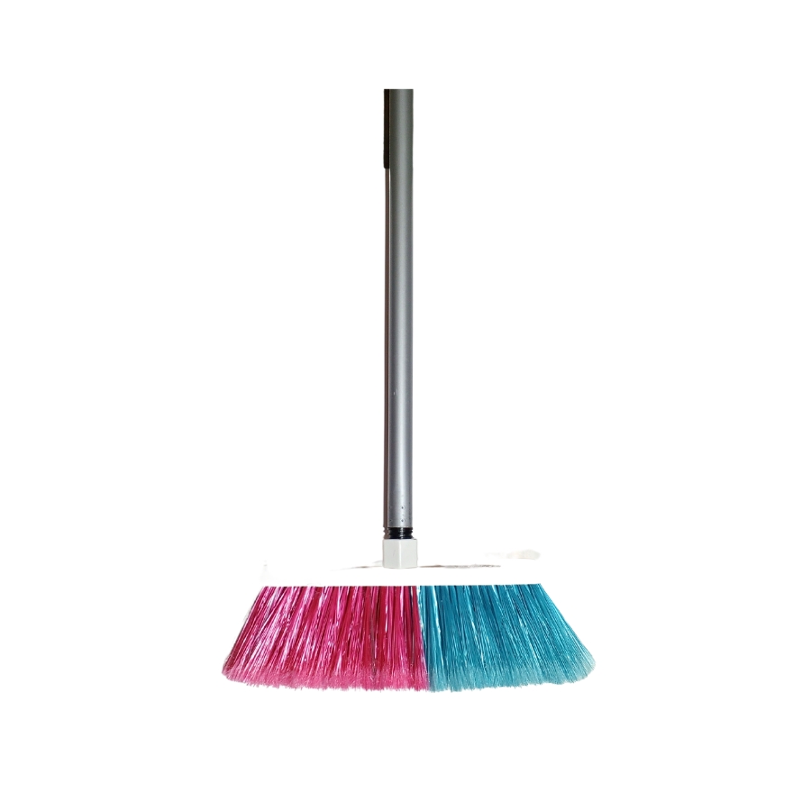 Escoba Plastica Cerdas Suave 25 cm Baston Metalico Duquesa