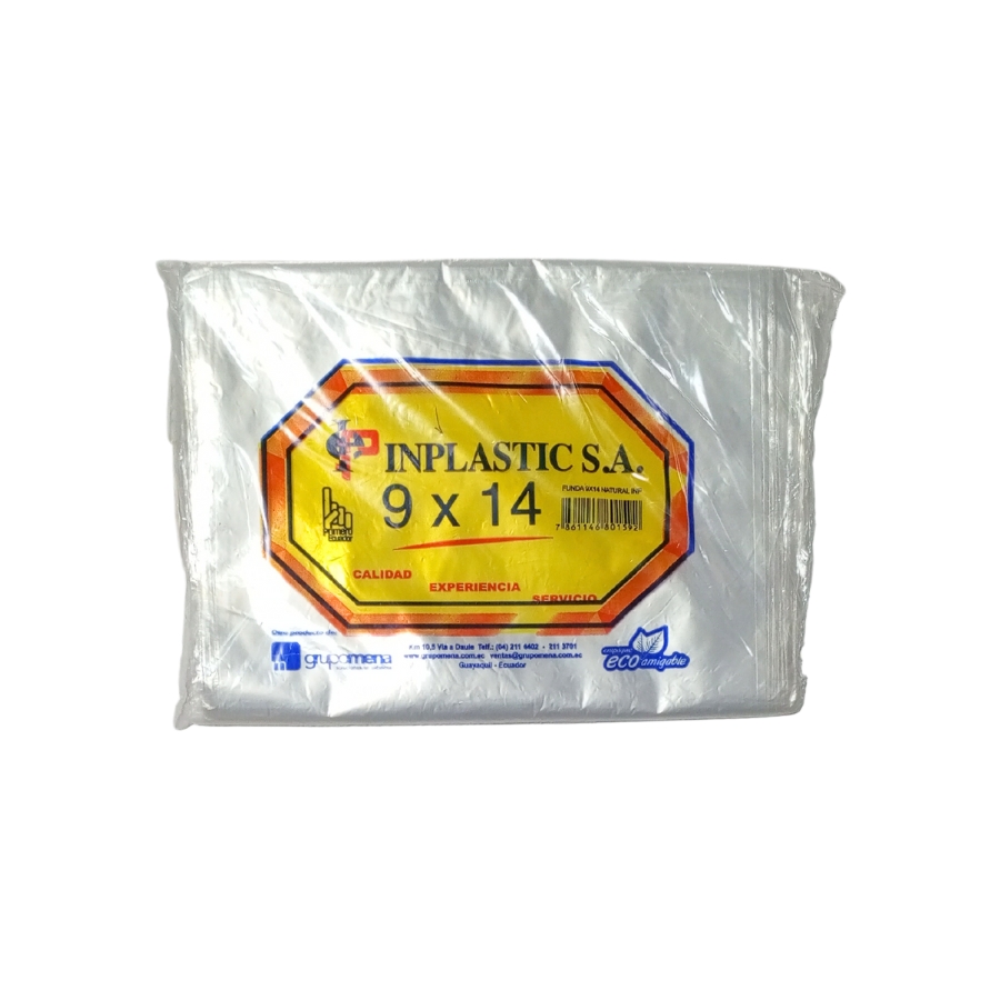 Funda Natural 9 x 14 pulg Paq x 100 fundas Inducalidad