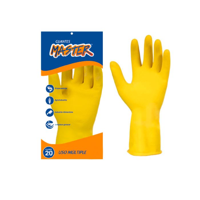 Guantes Domesticos Amarillo Calibre 20 Talla 7.5 x1 Par Master
