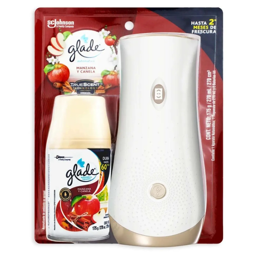 Ambiental en Spray Automatic ManzanaCanela Dispensador con Repuesto x1 175gr Glade