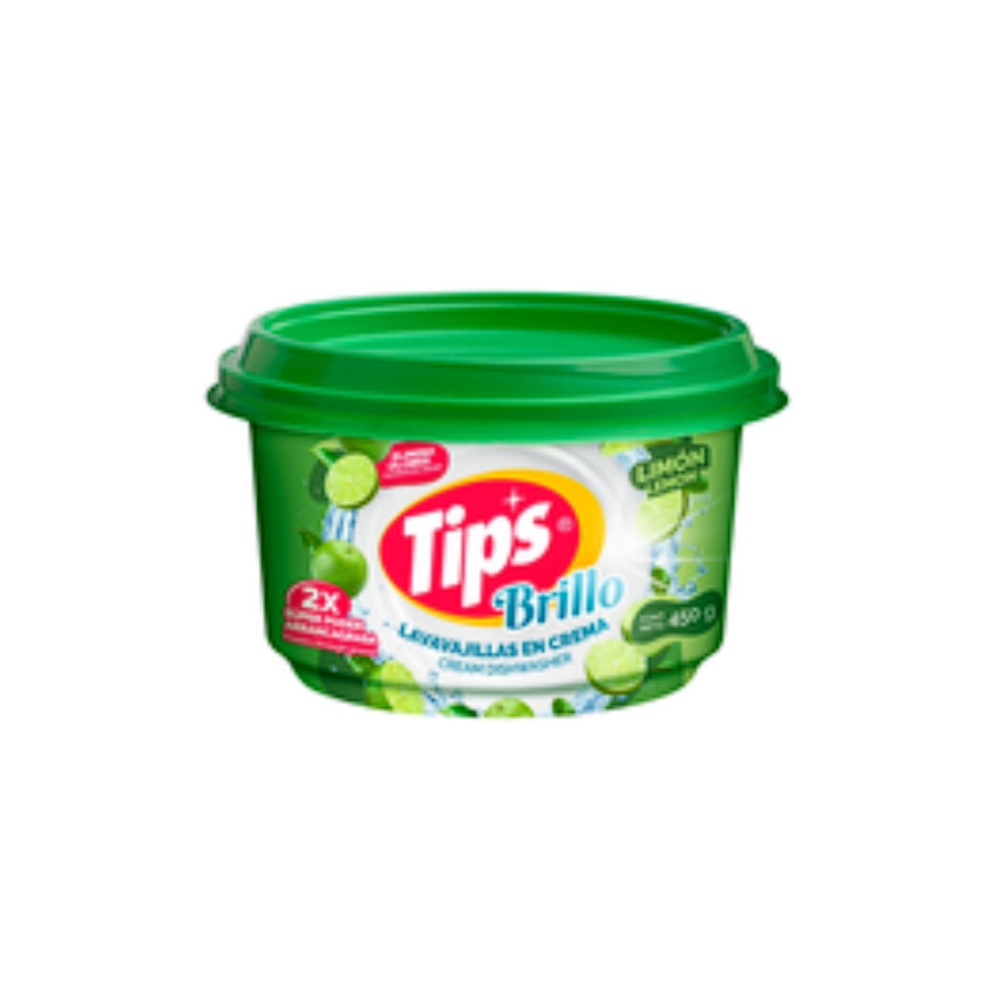 Lava Vajillas en Crema Limon 450 gr Tips Brillo