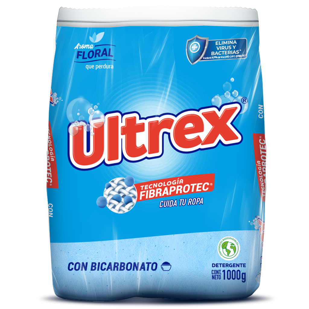 Detergente en Polvo para Ropa Azul Floral 1 Kg Ultrex