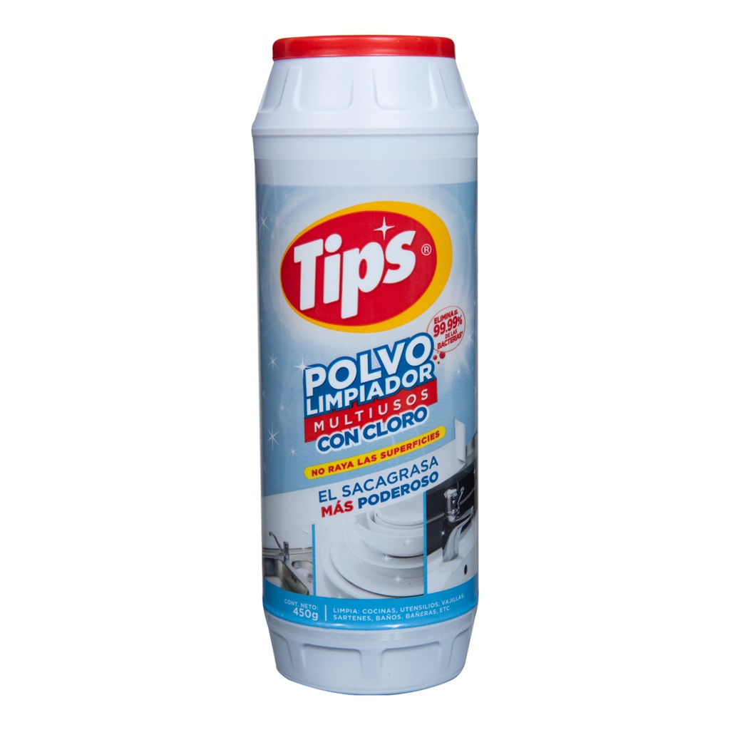 Limpiador Multiuso en Polvo con Cloro 450 gr Tips