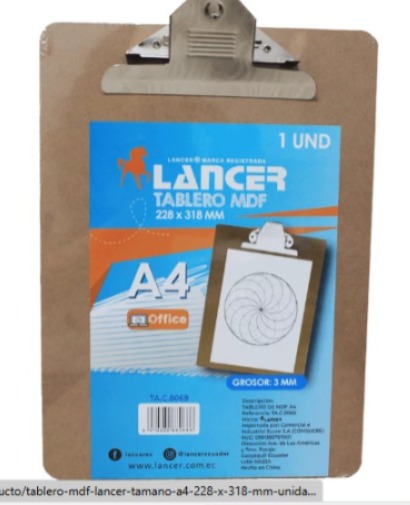 Tablero Madera 3MM A4 - 228 x 318 MM
