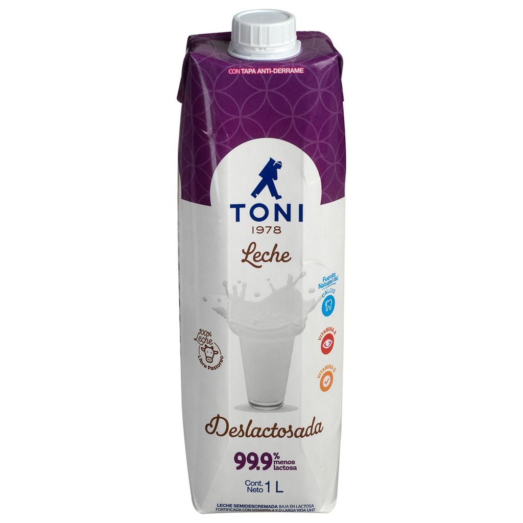 Leche Deslactosada 1 Lt Toni