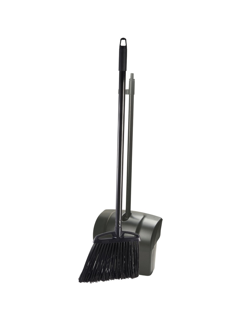 Recogedor con tapa y escoba angulada de lobby con mango de 72 cm TRUST