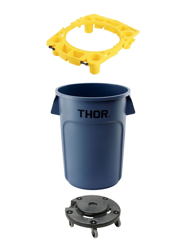 Carro de limpieza combinado THOR® contenedor redondo 166L 
