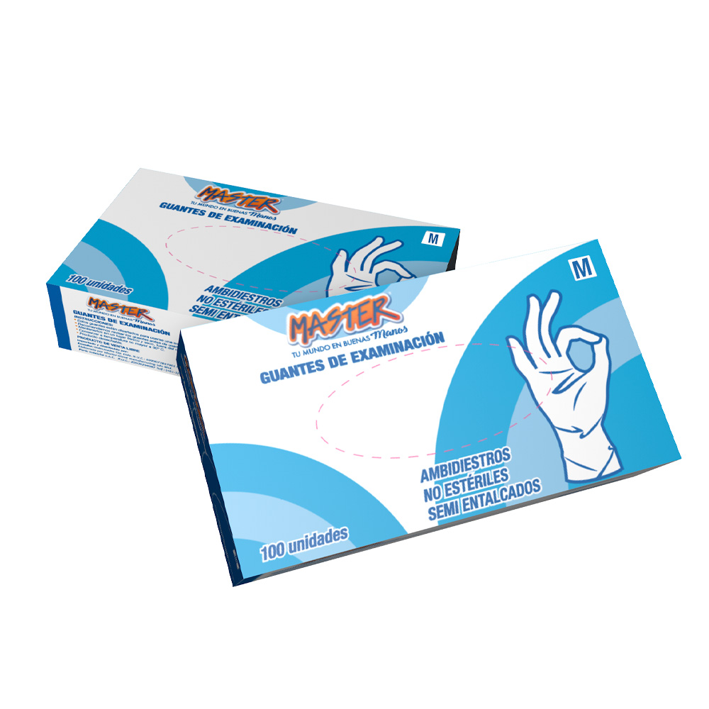 Guantes examinacion Latex talla S Caja x 100 Master