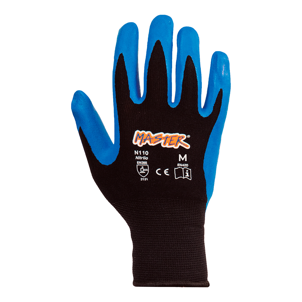 Guante Revestido Nitrilo N110 Talla L Master x1 par