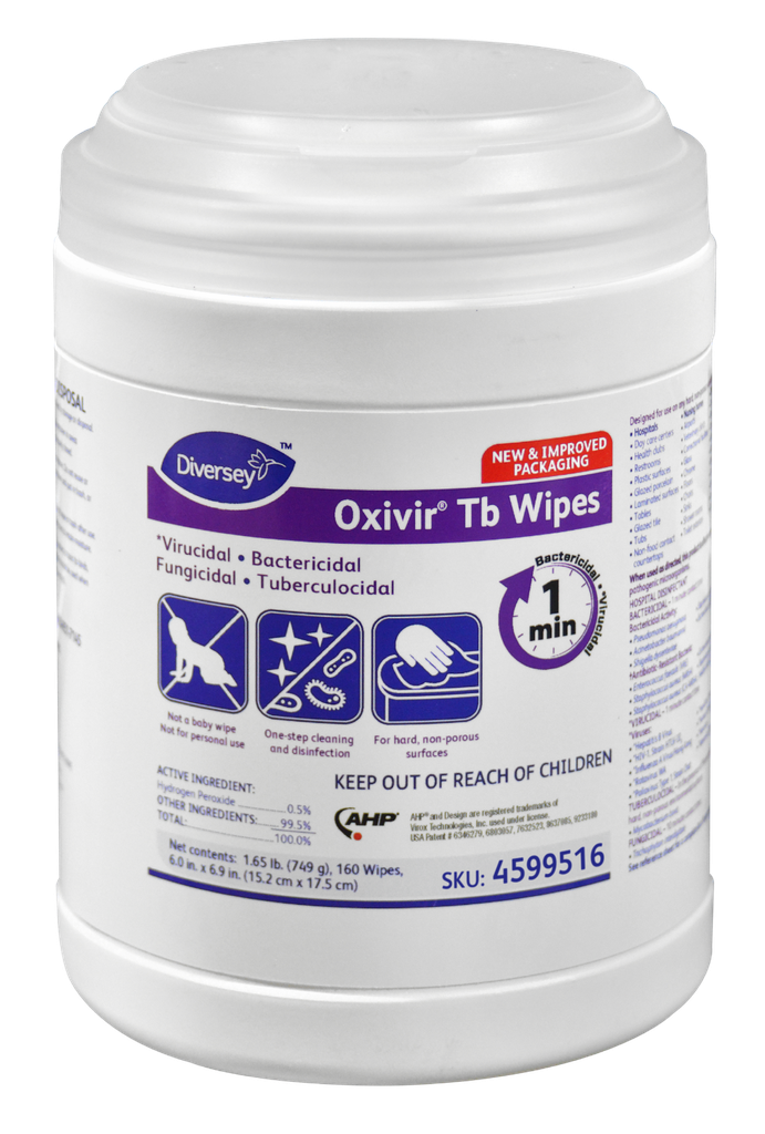 Toallas Limpiadoras Desinfectantes Oxivir TB Wipes 160 Toallas DIVERSEY