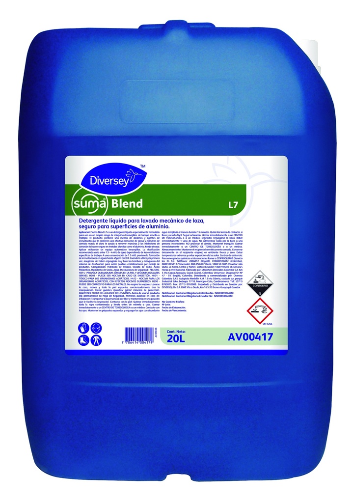 Detergente para Máquina Lava Vajillas Suma Blend 20L DIVERSEY