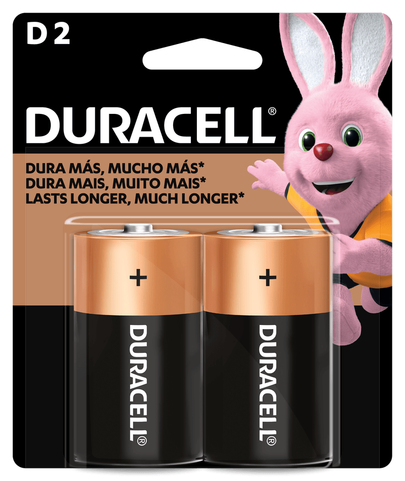 Baterias D2 Duracell Hanging Card x2 Paq x1