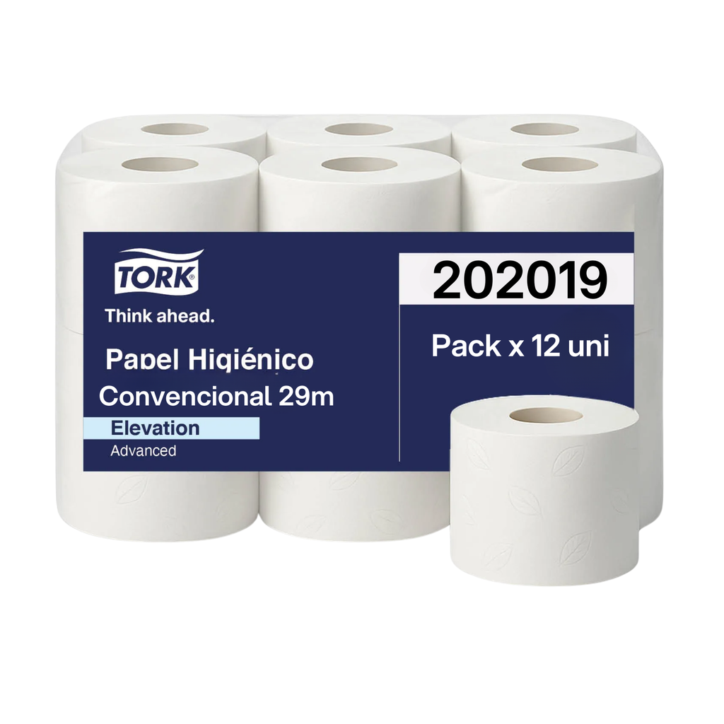 Papel Higienico Convencional Blanco Triple Hoja Rollo 29 m Tork Pack x 12 Rollos