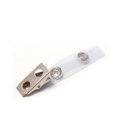 Clip de Cocodrilo Plateado para  Credenciales Evolis