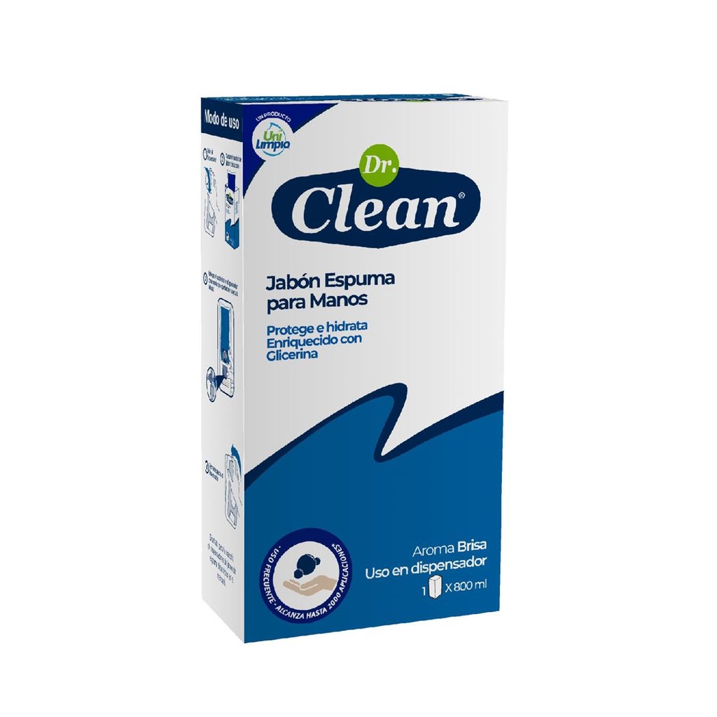 Jabon de Manos Espuma Antibacterial Brisa Repuesto Sachet 800 ml Dr Clean