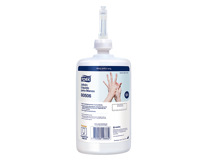 Jabon de Manos Crema Suave Sin Fragancia Repuesto 1000 ml Tork