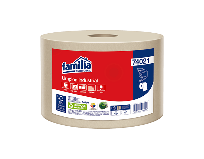 Limpion Industrial Natural Hoja Sencilla Rollo 650 m Tork
