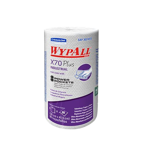 Paño Reutilizable Blanco Precortado X70 Rollo 88 paños Wypall