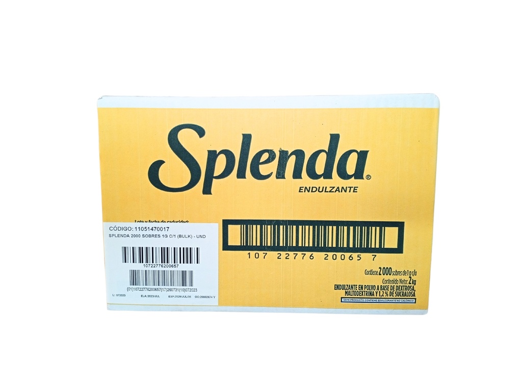 Edulcorante Cartón x 2,000 sobres x1 gr Splenda