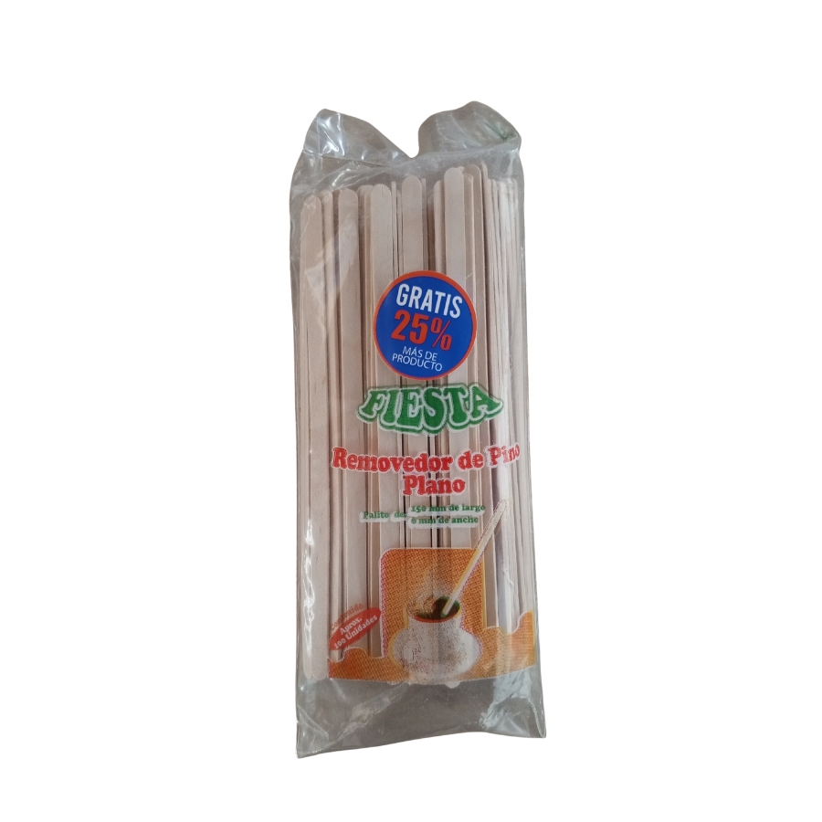 Removedor Plano de Madera Paq x 100 uds Fiesta