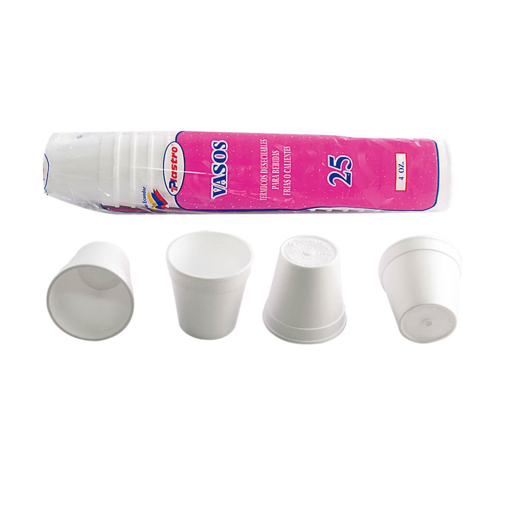 Vasos Termicos 4 oz Paq x 25 uds