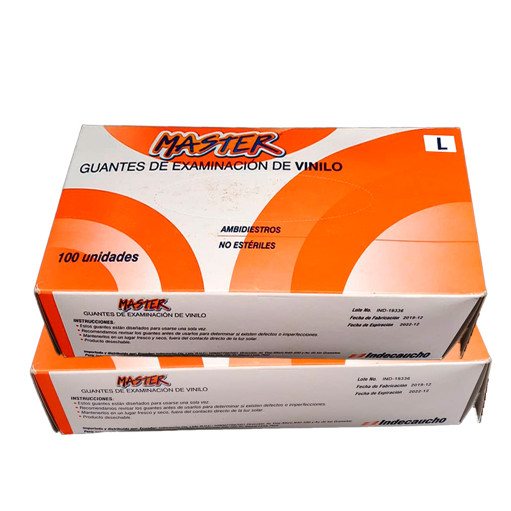 Guantes examinacion Vinilo talla L Caja x 100 Master