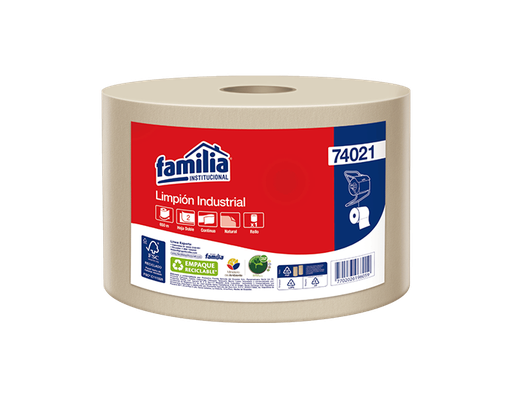 [74021] Limpion Industrial Natural Hoja Sencilla Rollo 650 m Tork