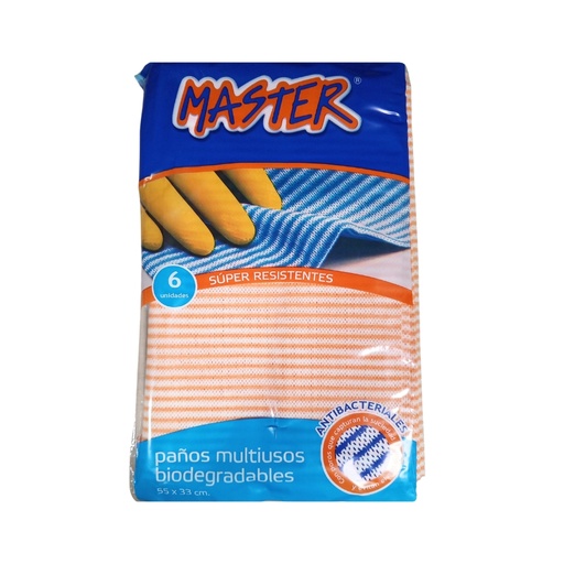 [ITM000000186] Paños Limpiatodo Naranja x6 pieza MasterBrill