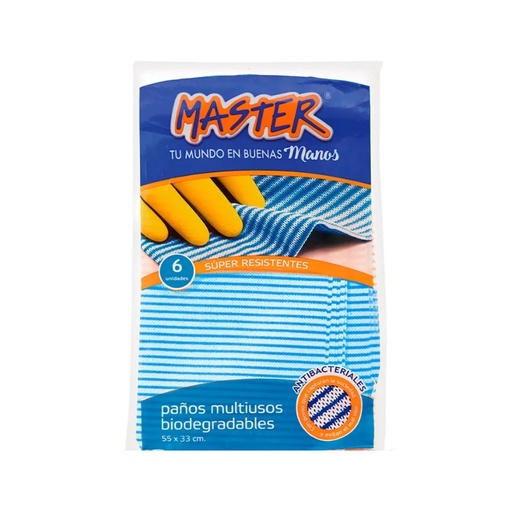 [ITM000000187] Paños Limpiatodo Azul x6 pieza MasterBrill