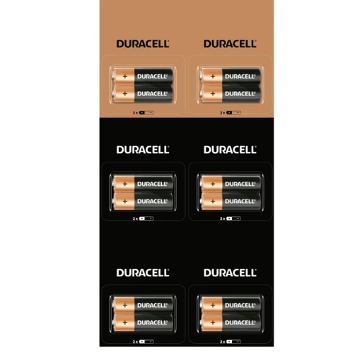 [ITM000000226] Baterias AAA Duracell Hanging Card x6 Paq x2 Baterias
