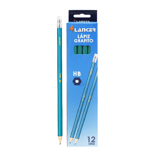 [ITM000000896] Lapiz Grafito HB Verde Triangular Display x 3 unidades Lancer