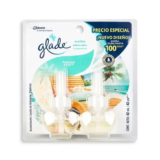[ITM000001155] Ambiental Aceites Naturales Paraíso Azul Repuesto x2 Glade