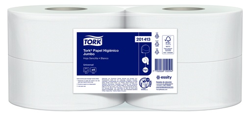 [201413-BLT] Papel Higienico Blanco Hoja Sencilla Rollos de 500 m Tork (Blt x 04 rollos)