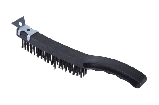 [6765BK] Cepillo de alambre de metal con raspador TRUST