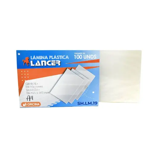 [ITM000001533] Lámina Plástica A4 216mmx303mm 125 micrones paquete x 100 unidades Lancer  